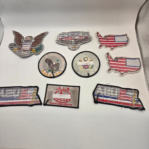 Lot of 9 USA Patriotic Eagle Flag Embroidered Patches Sew On Craft DIY Set - Picture 10 of 11